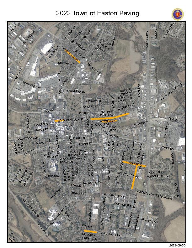 2022 Town of Easton Paving Project Road Closures
